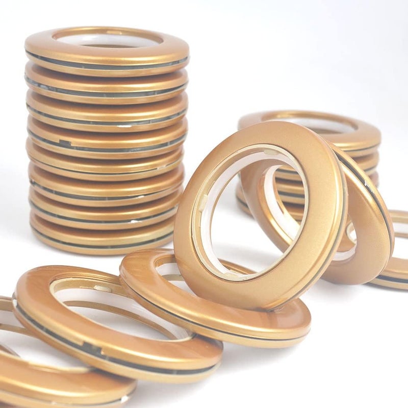 Kuasting 42 Pack Curtain Grommets 1-9/16"(40mm) Plastic Curtain Eyelet Rings Inner Diameter Nanoscale Low Noise Large Grommet Kit for Fabric (Golden) - Image 4